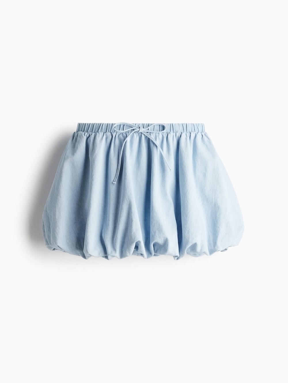 H&M Divided Light Denim Blue Chambray Bubble Hem Mini Skirt Small New with tags